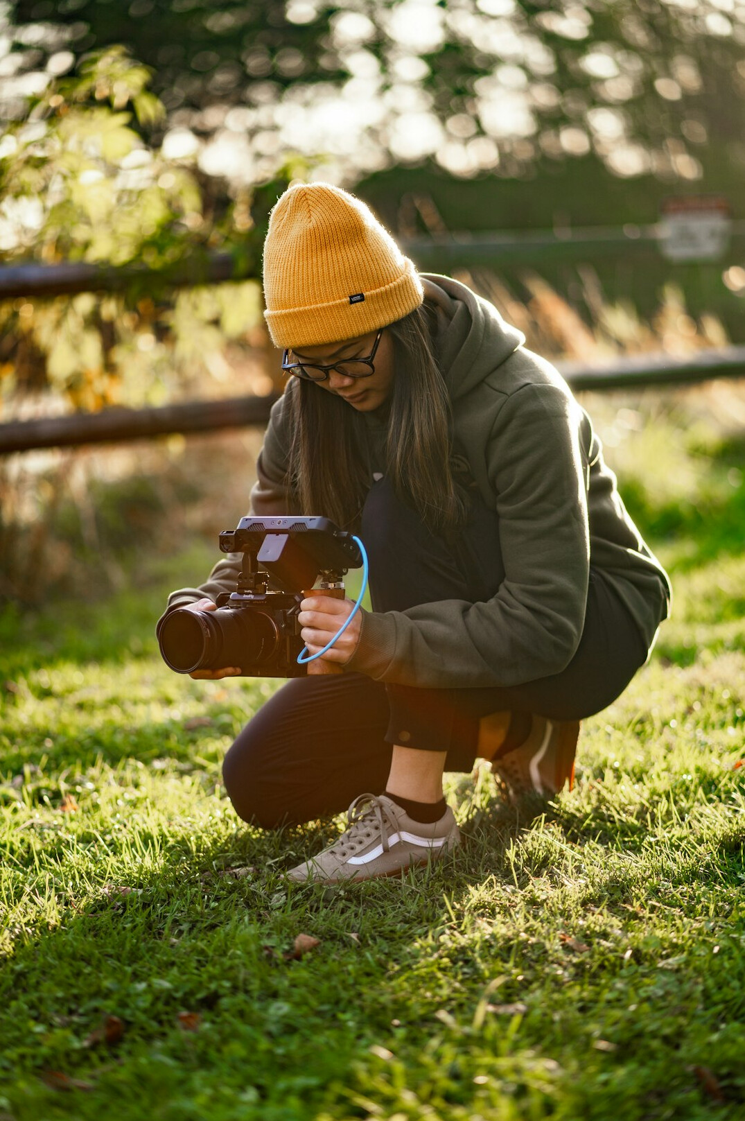 Portrait of a freelance woman videographer smiling